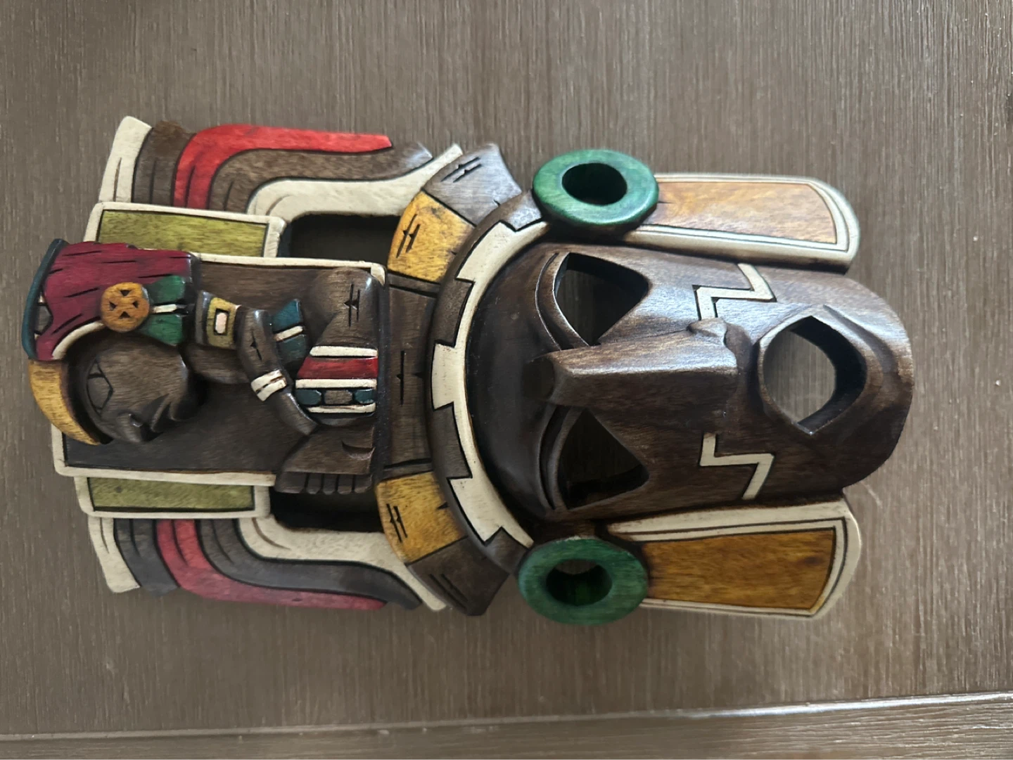 Hand Carved Wooden Mask Mexican decoration