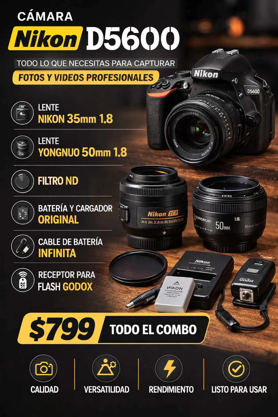 Nikon D5600 Camera Bundle with Lenses and Accessories - photo 5
