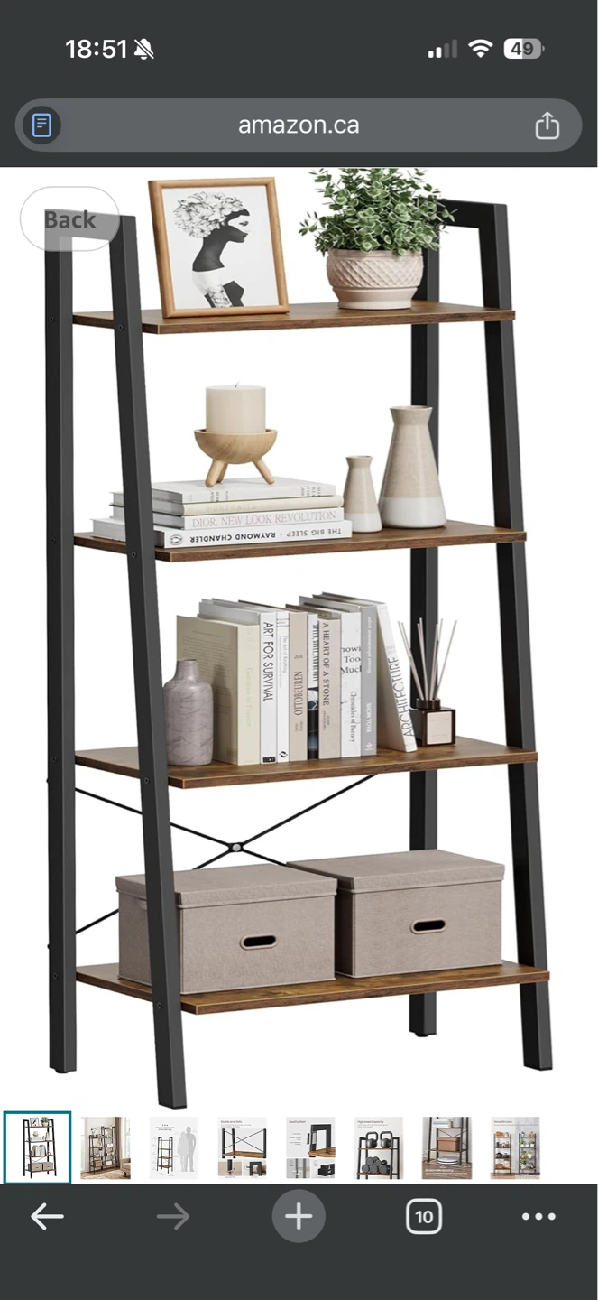4-Tier Ladder Shelf Bookshelf