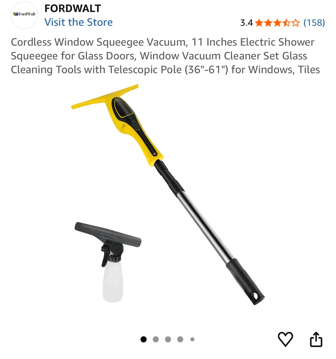 Cordless Window Squeegee Vacuum,