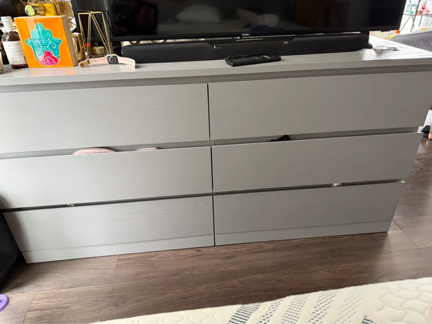 IKEA MALM 6-Drawer Dresser - Grey