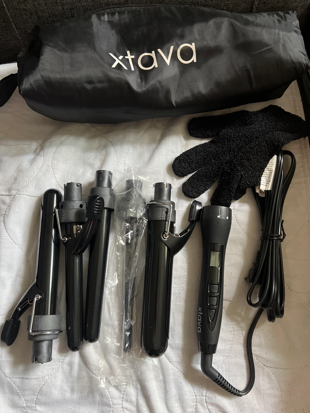 Xtava 5-in-1 Curling Iron Set with Travel Bag