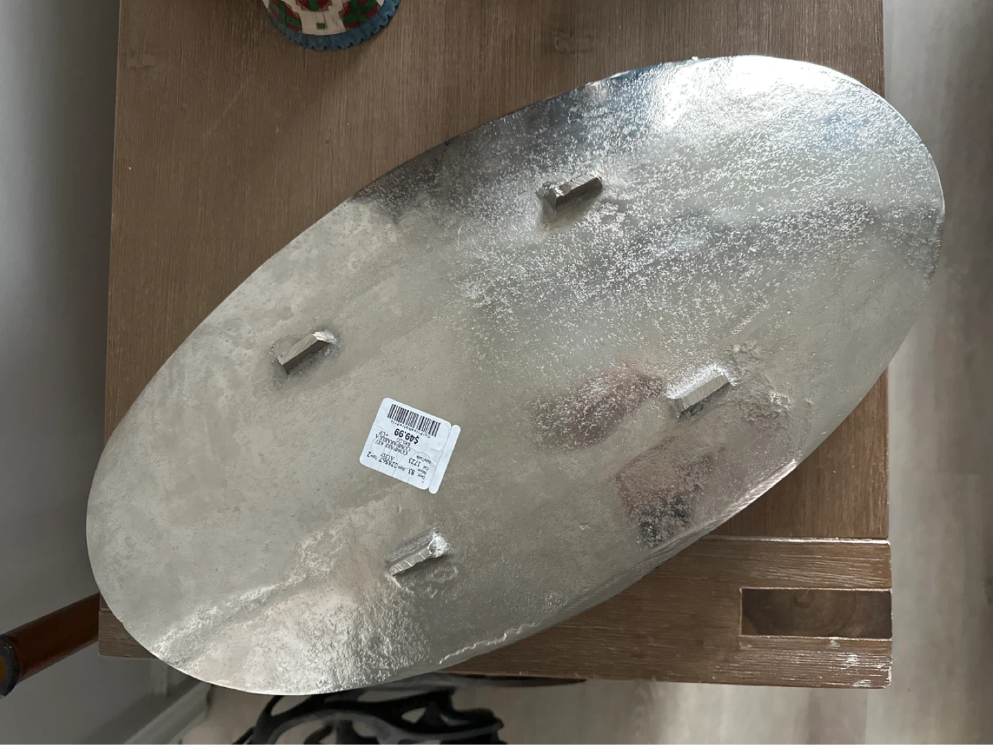 Silver Oval Tray with Gold Antler Handles - photo 2