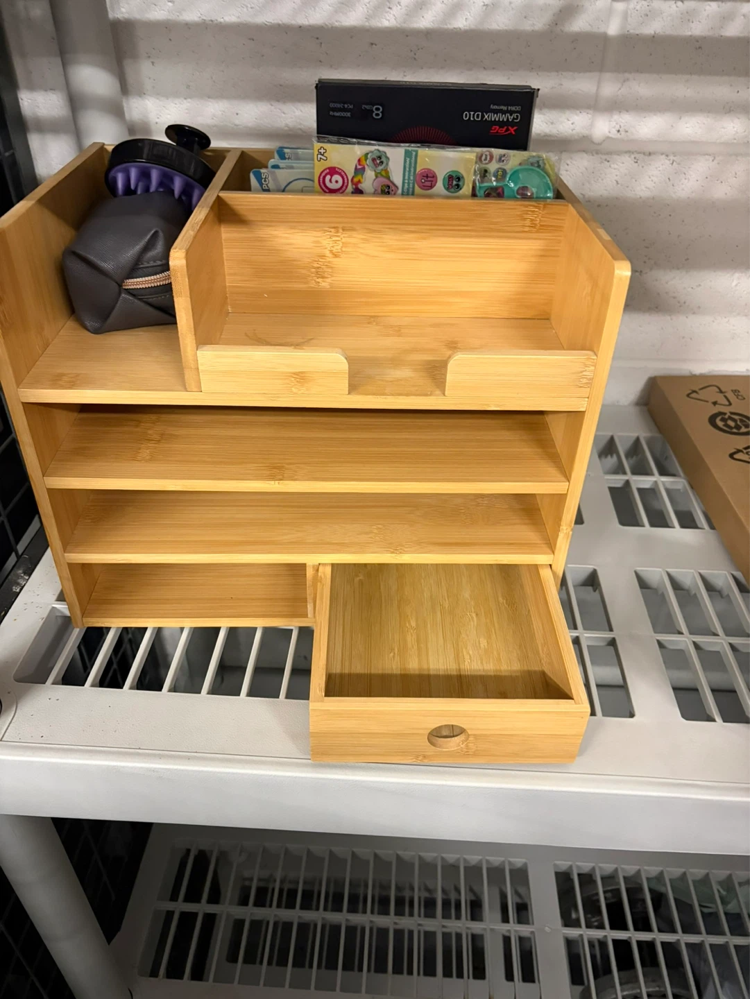 Bamboo Desk Organizer with Drawer - photo 3