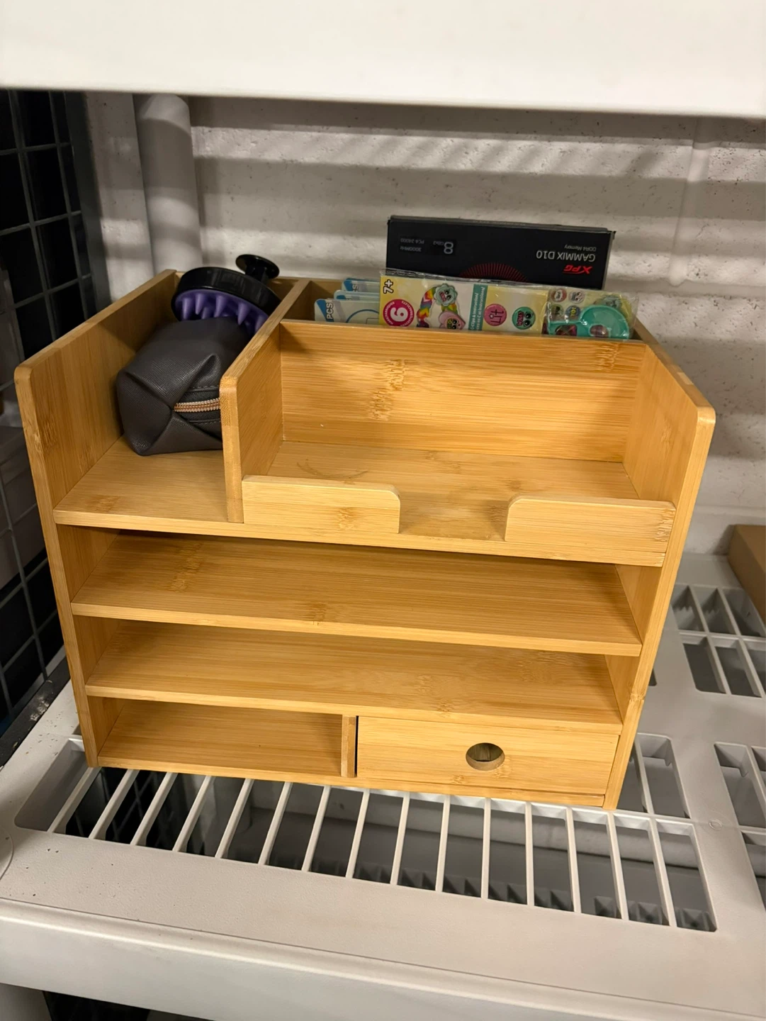 Bamboo Desk Organizer with Drawer - photo 2