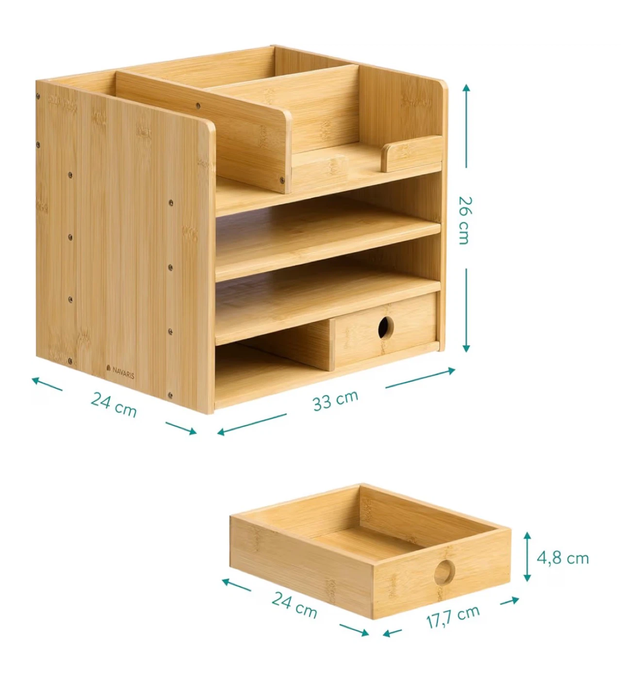 Bamboo Desk Organizer with Drawer