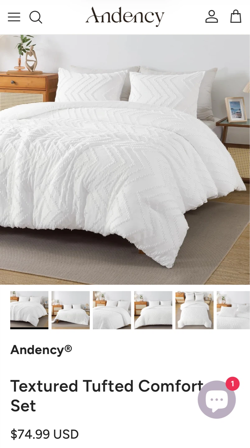 Comforter and 2 pillowcases White for Full bed - photo 2