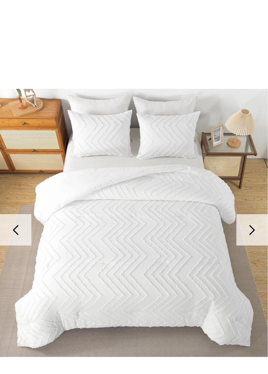 Comforter and 2 pillowcases White for Full bed