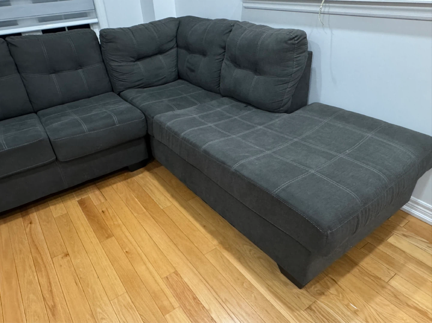 Dark Grey Sectional Couch with Chaise - photo 2