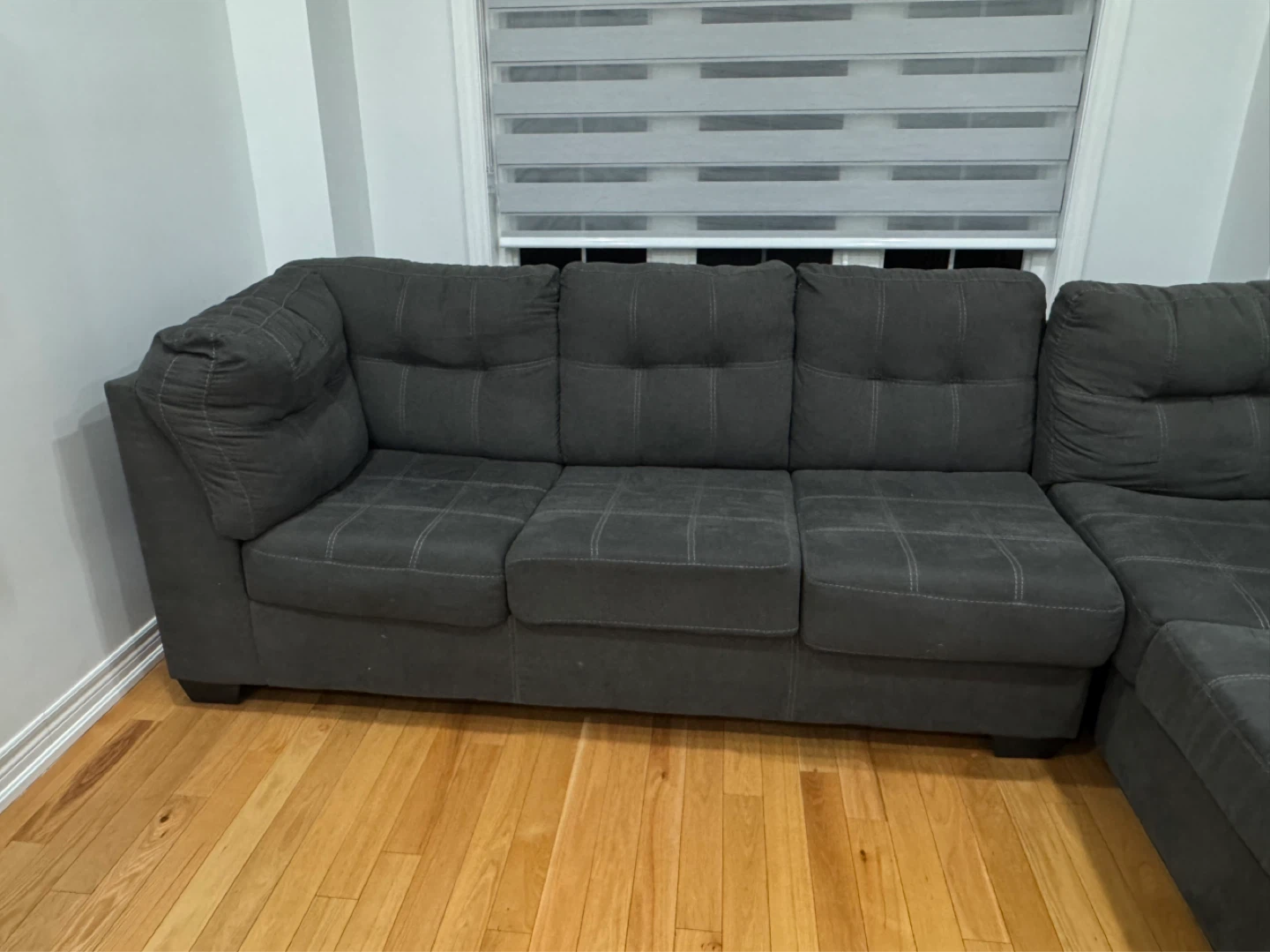 Dark Grey Sectional Couch with Chaise - photo 3