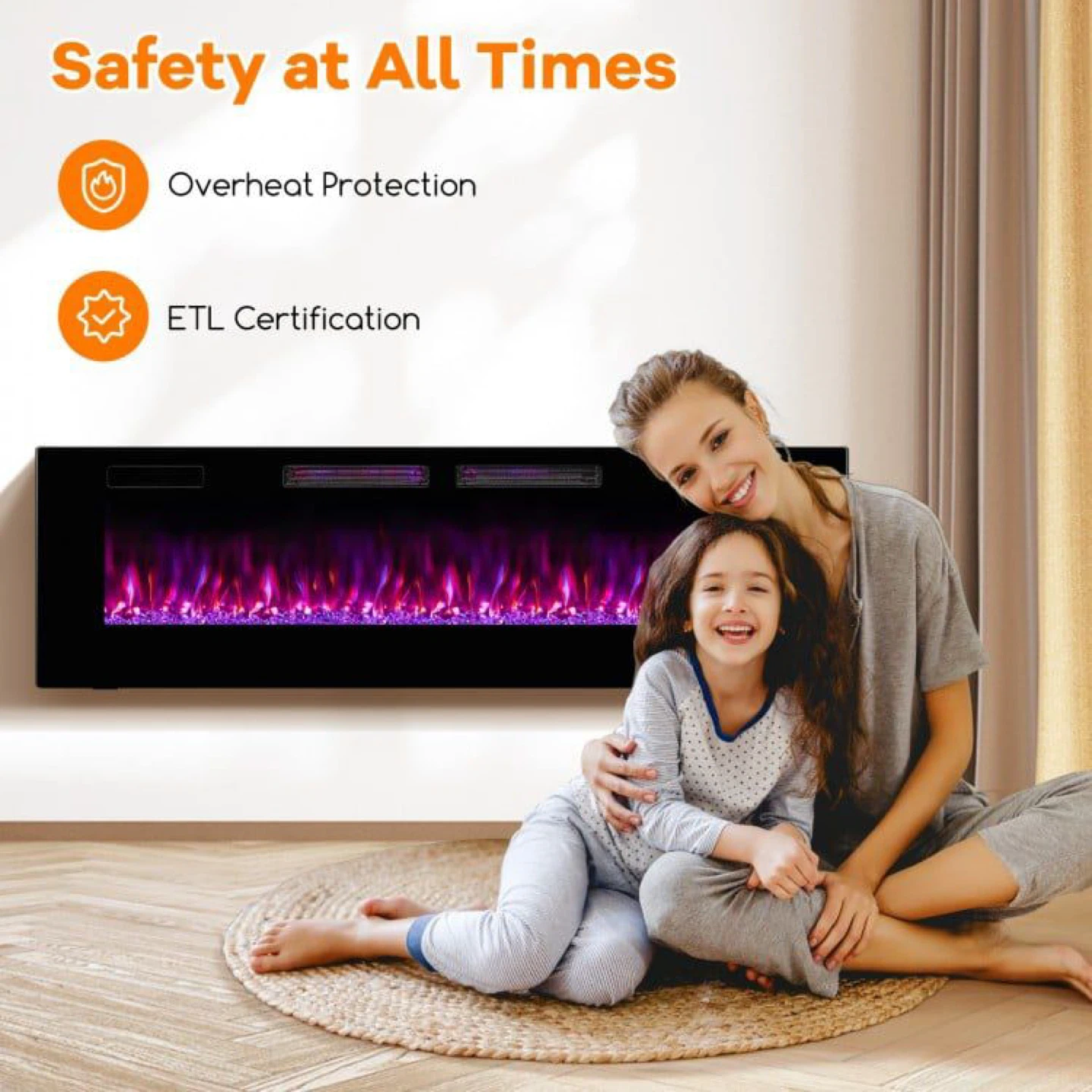 Black Electric Fireplace
