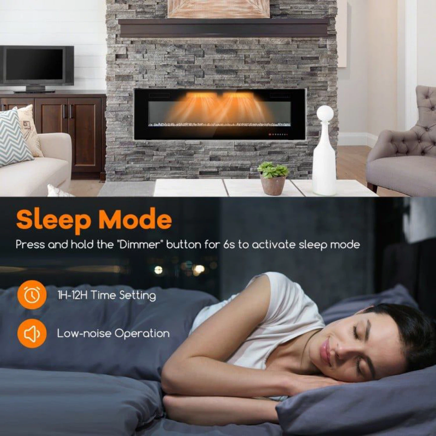 Black Electric Fireplace - photo 4