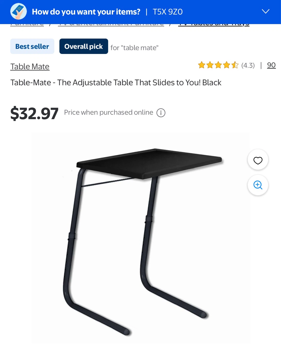 Table-Mate Adjustable TV Tray Table - photo 5