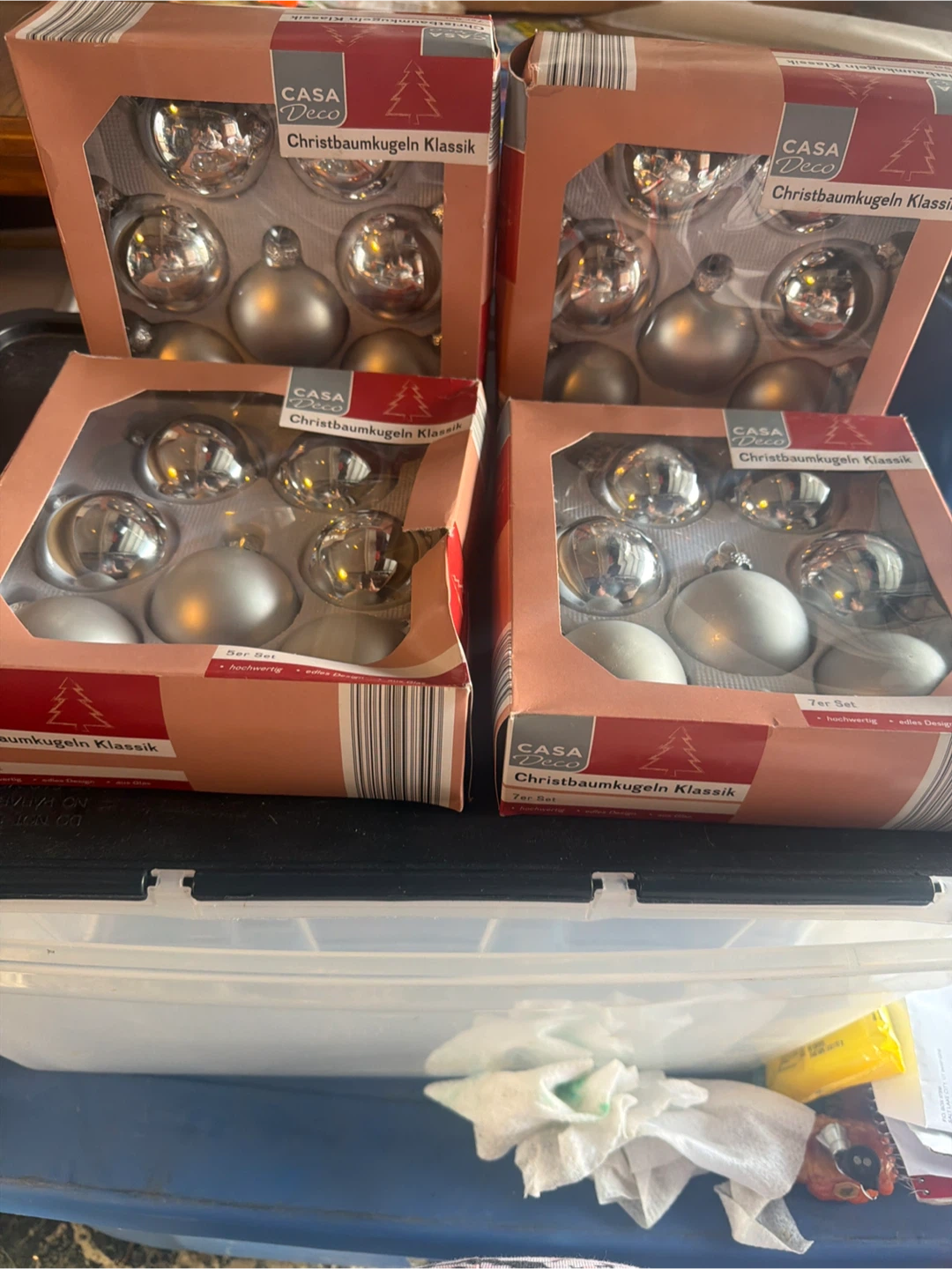 CASA Deco Christmas Tree Ornaments - Silver & Grey