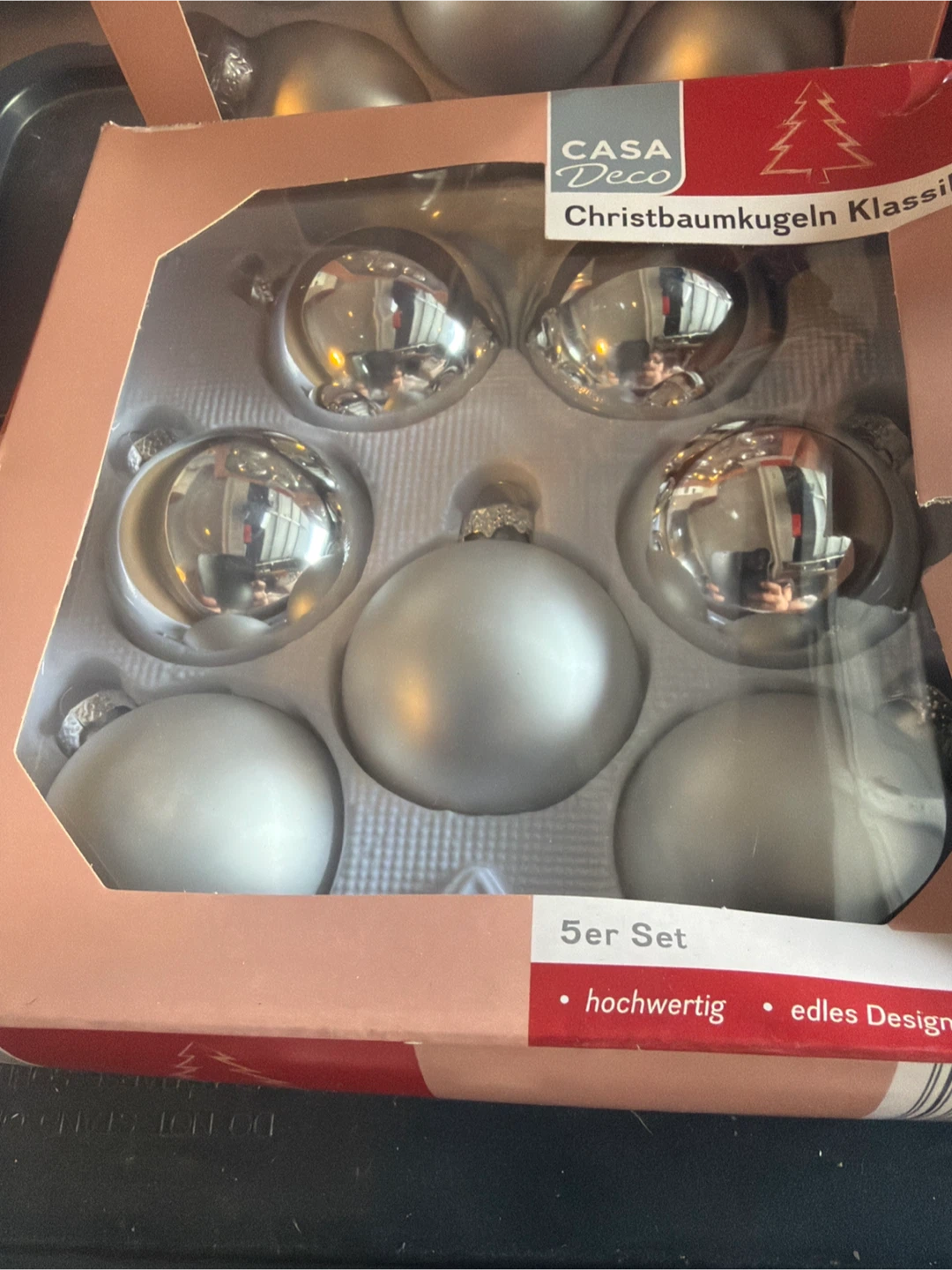 CASA Deco Christmas Tree Ornaments - Silver & Grey - photo 2