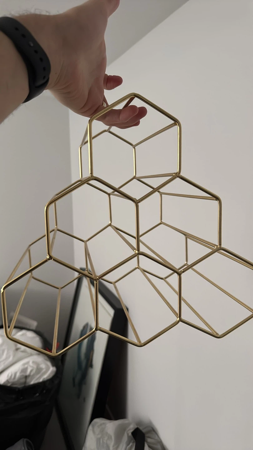 Gold Hexagonal Wine Rack - photo 2