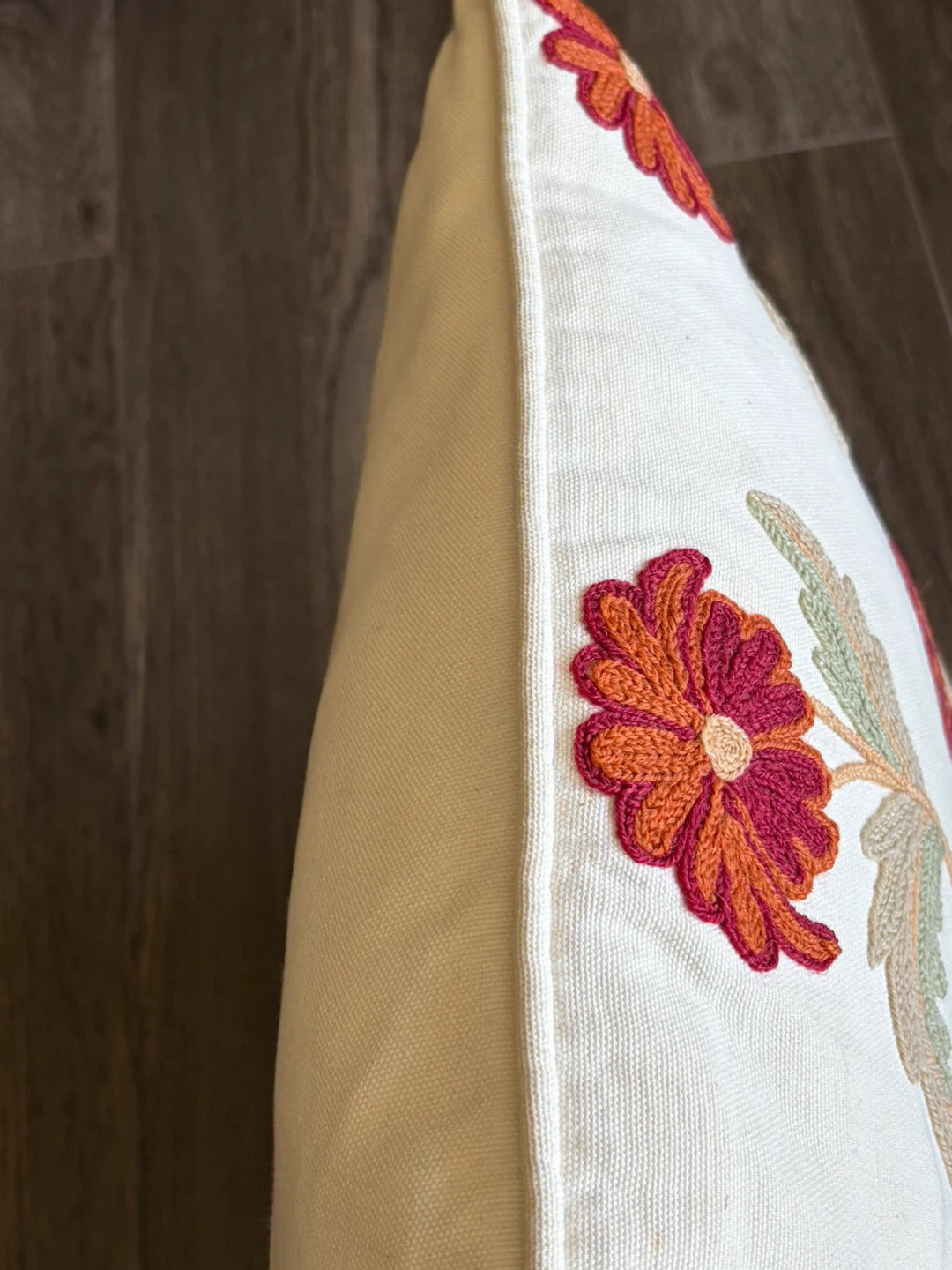 Embroidered Floral Throw Pillow - photo 4