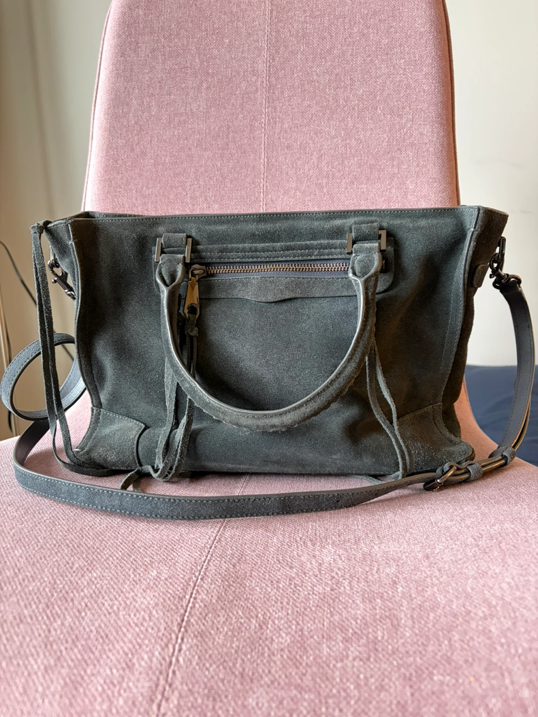 Rebecca Minkoff Grey Suede Satchel Bag - photo 3