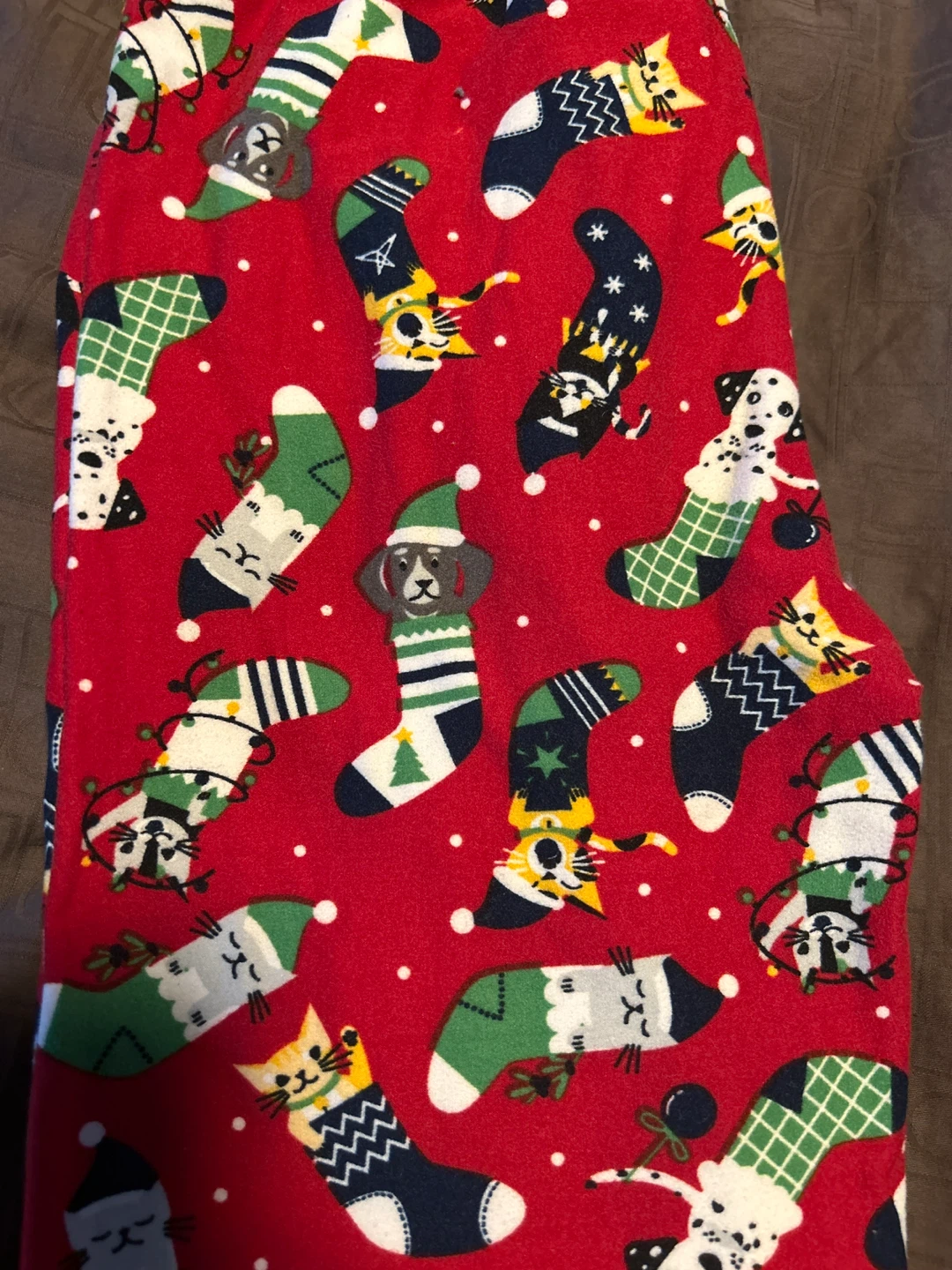 Christmas Cat and Stocking Leggings (Kids 10-12)