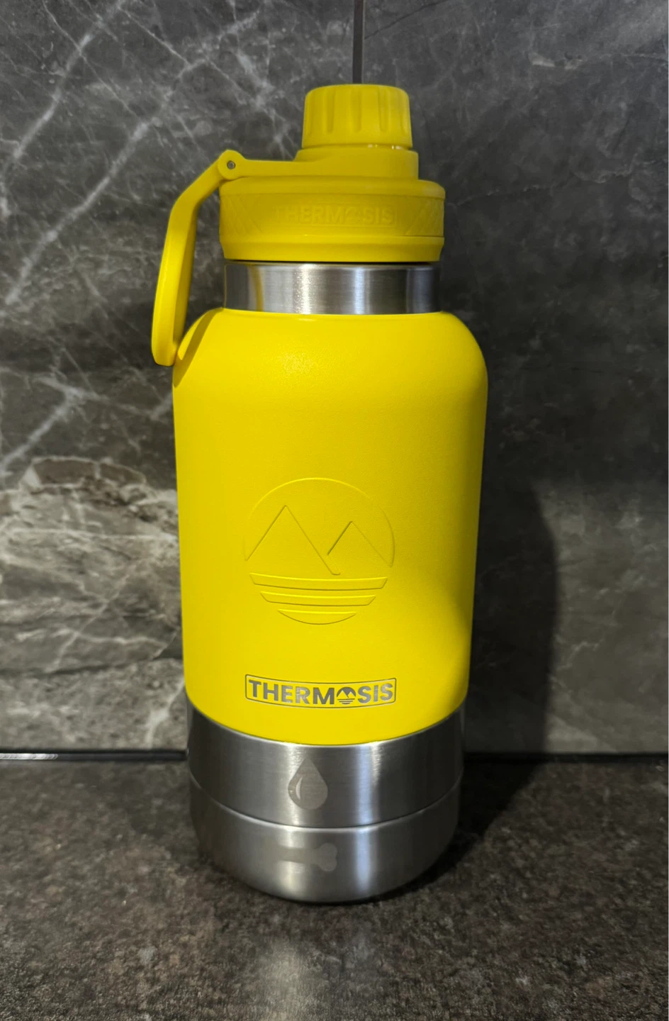Stainless Steel Water Bottle w/dog water&food bowl