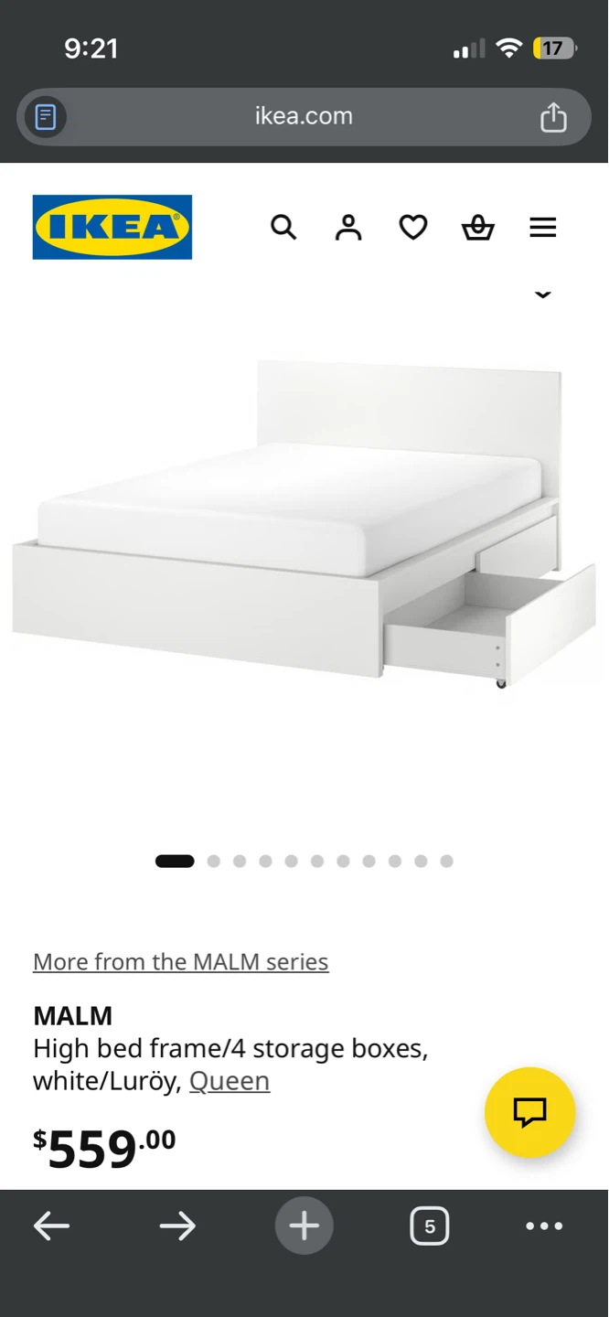 IKEA Malm Queen bed + 4 drawers + haugsvar mattresses - photo 5
