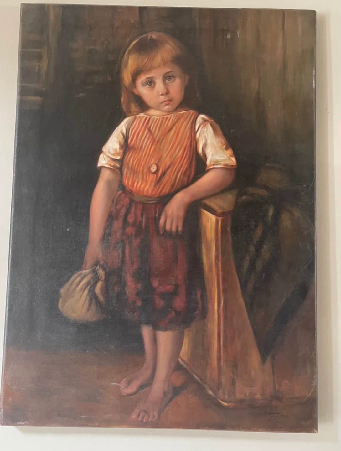 Original Oil Painting of a Young Girl
