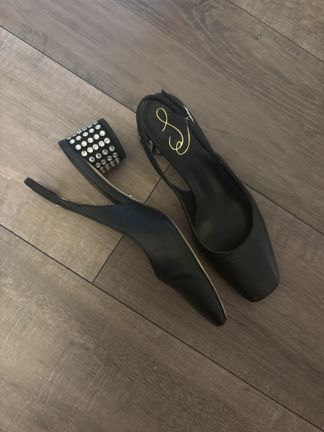 Sam Edelman Black Slingback Heels with Studded Heels Size 7 - photo 2