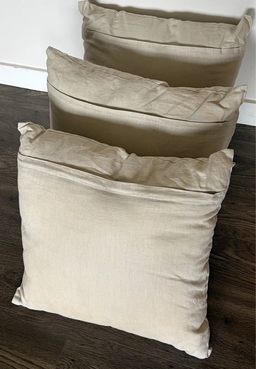Vivant Beige Linen Throw Pillows - Set of 3 - photo 2