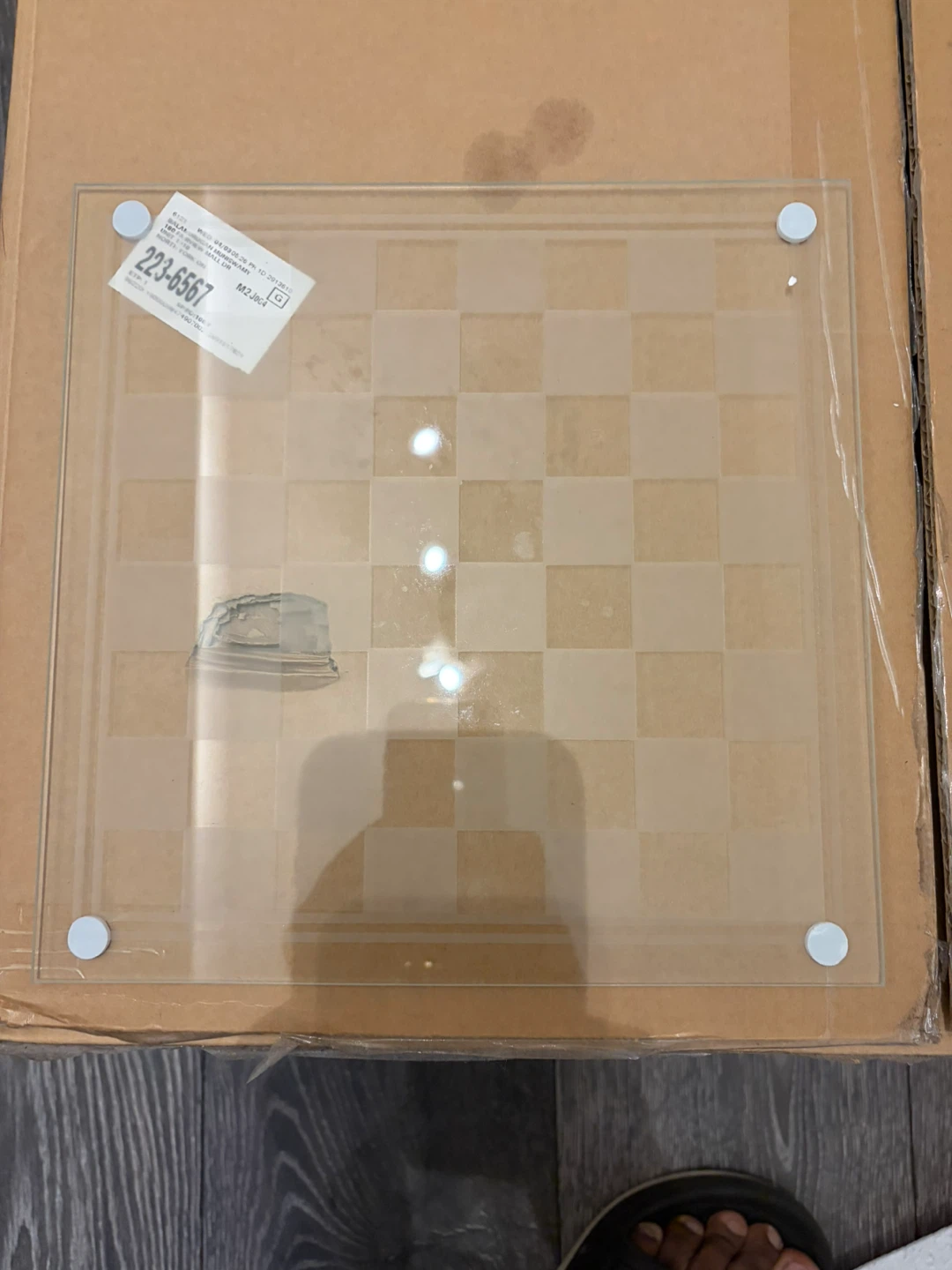 Glass Chess Set with Frosted and Clear Pieces - photo 2