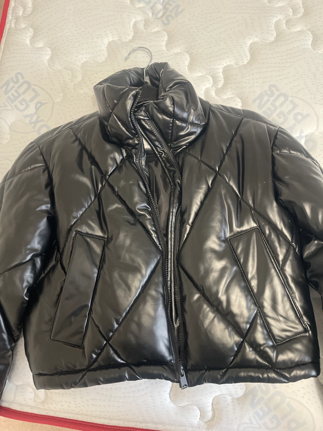 Garage Black Shiny Puffer Jacket