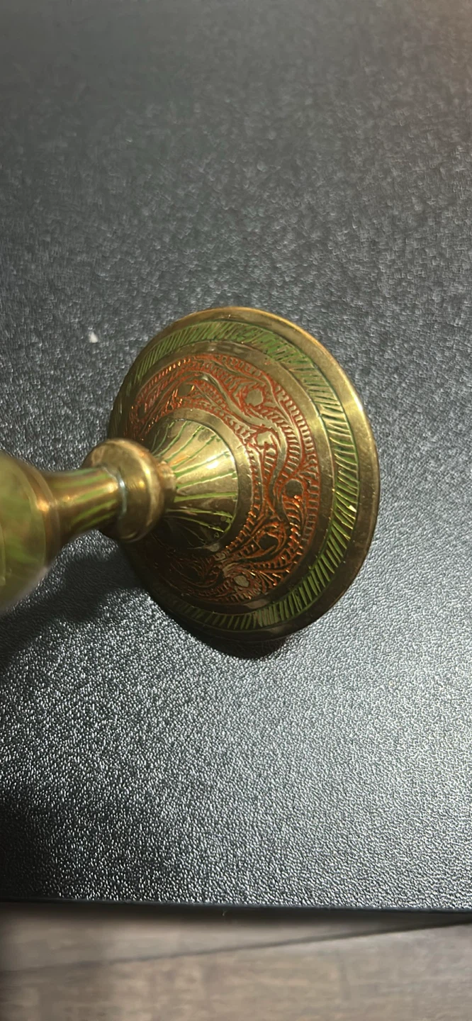 Vintage Etched Brass Vase - photo 5