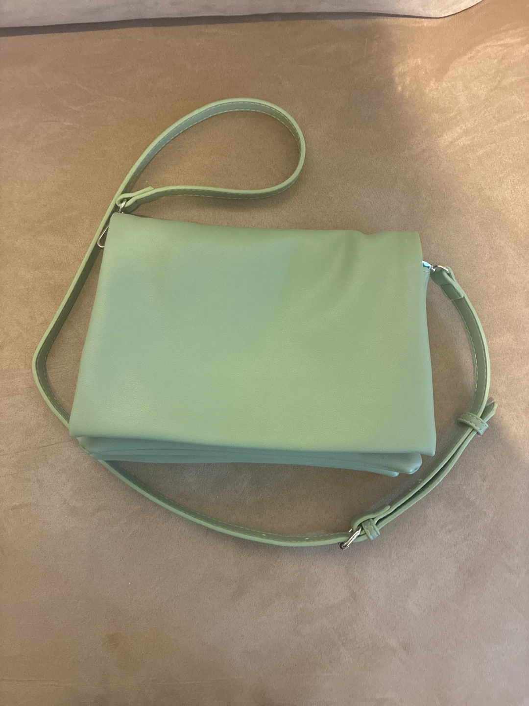 Light Green Clutch Purse with Shoulder Strap