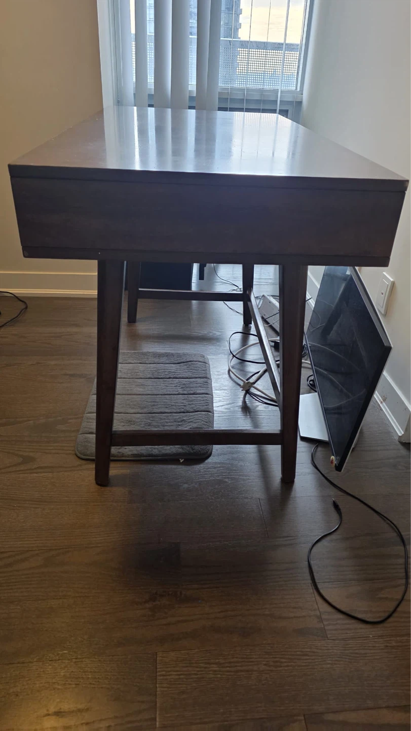 Dark Wood Desk with 3 Drawers