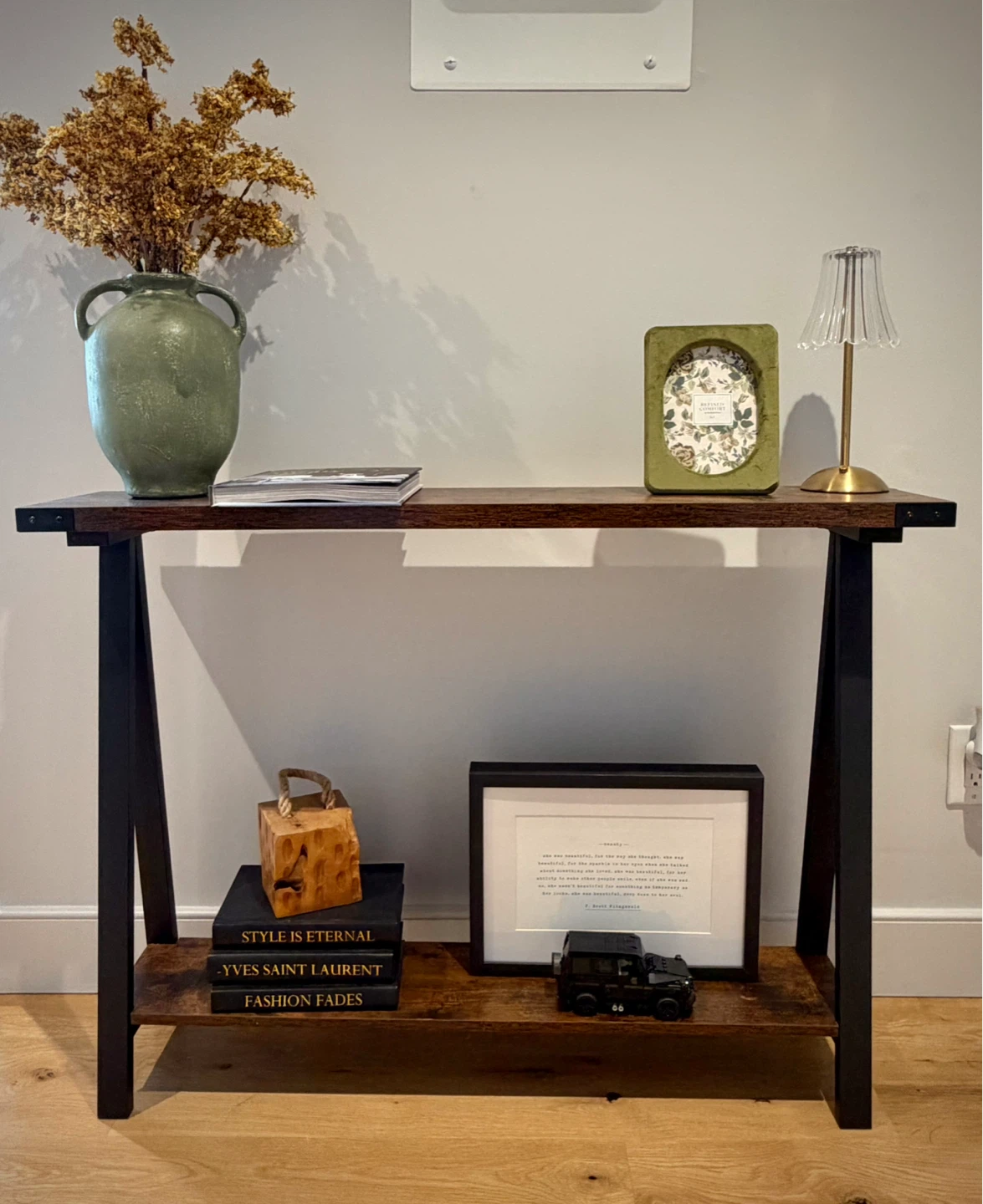 Rustic Wood and Metal Console Table - photo 2
