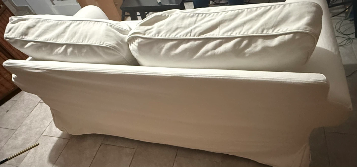 White Loveseat Sofa – Removable Covers – Clean & Comfortable - photo 4