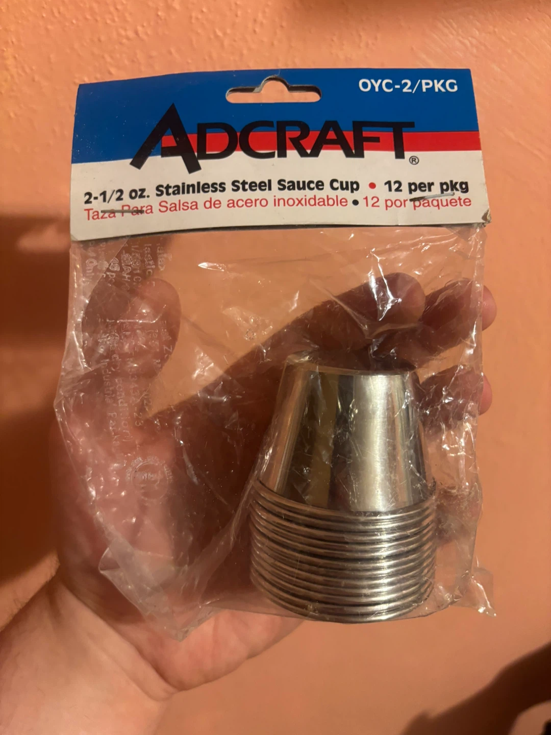 Adcraft Stainless Steel Sauce Cups - 2-1/2 oz (12 per pkg)