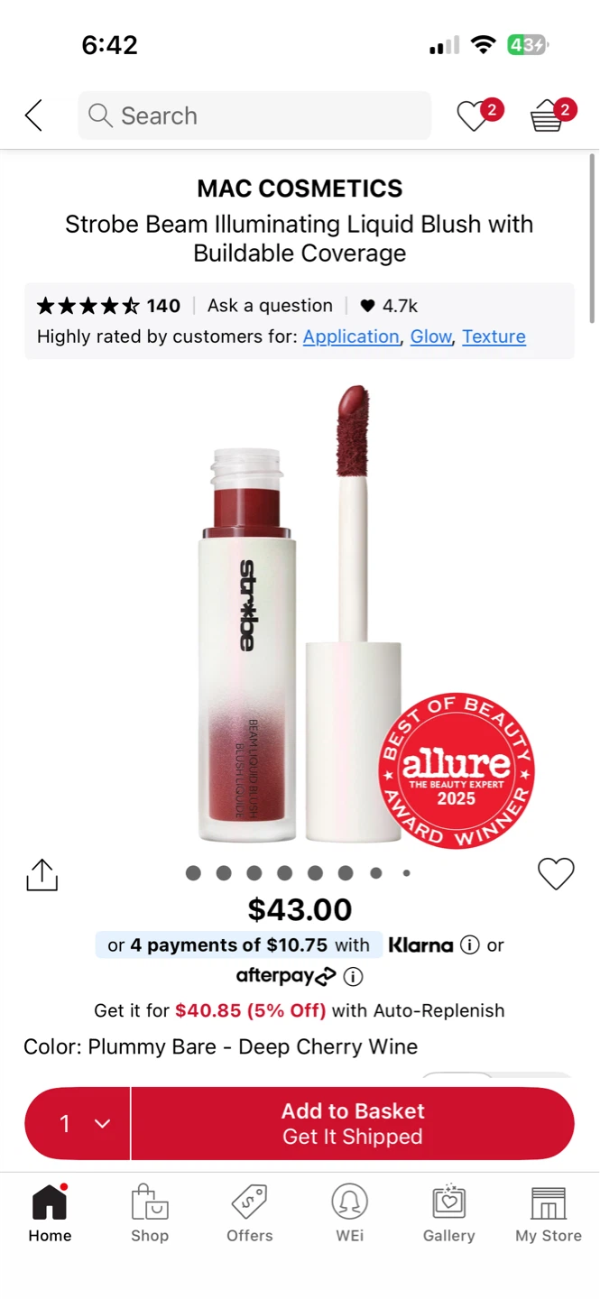 MAC Strobe Beam Liquid Blush - Plummy Bare