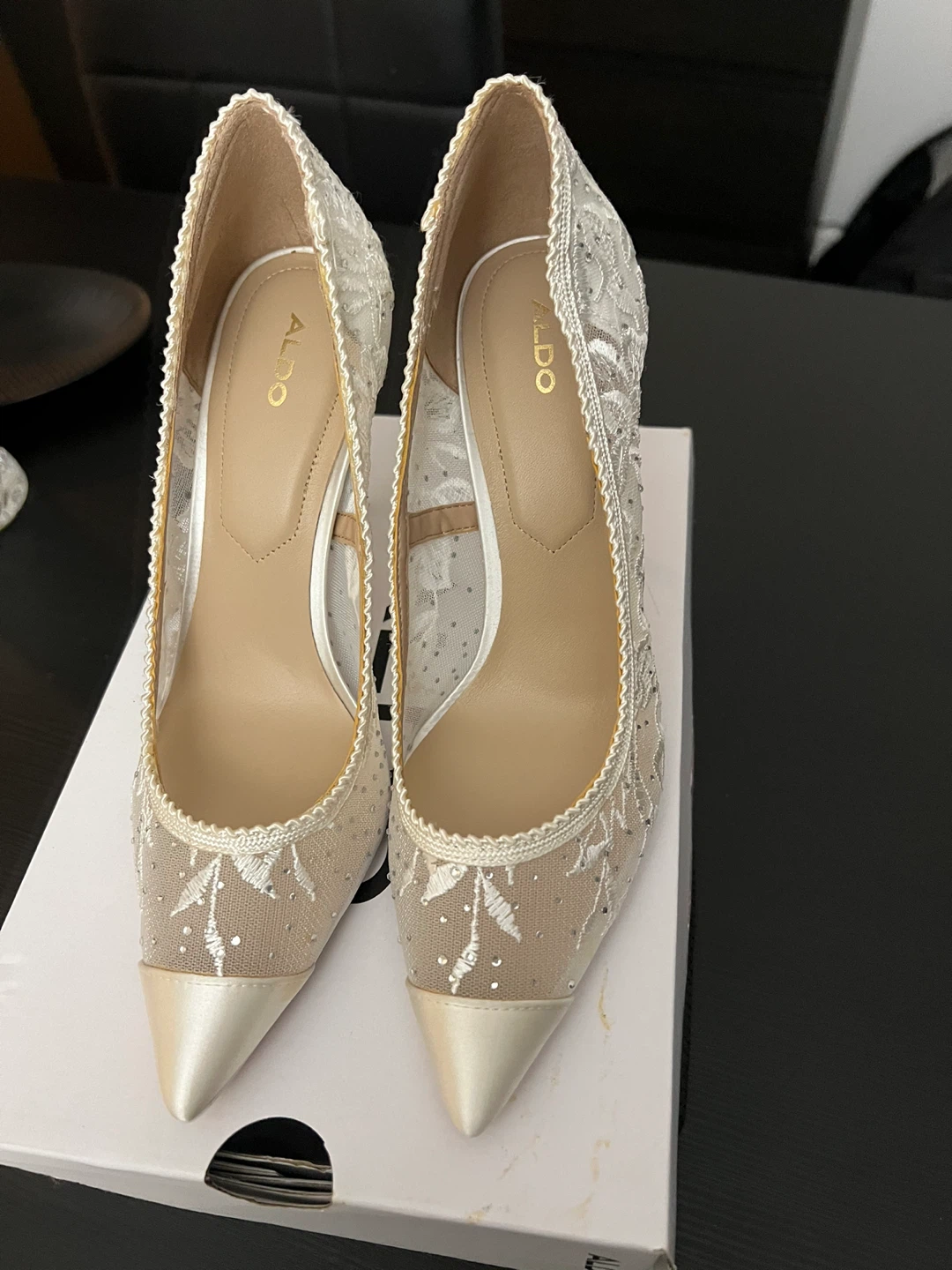 ALDO White Lace Heels - Size 8.5
