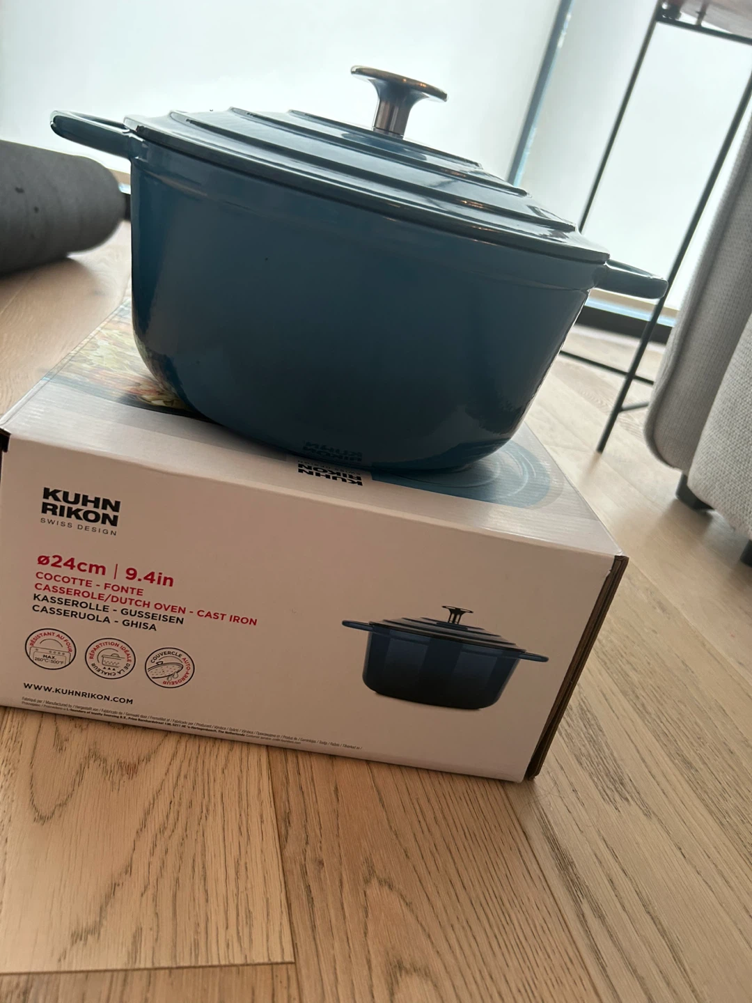 Kuhn Rikon Cast Iron Dutch Oven 24cm / 9.4in Teal - photo 2