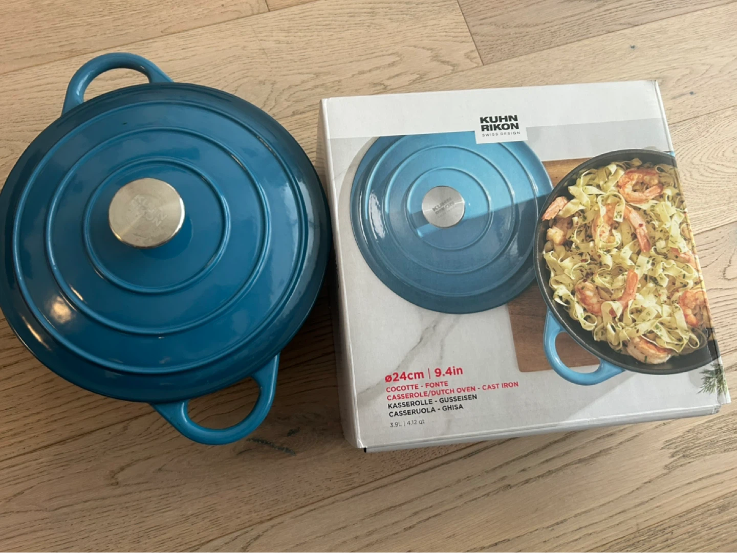 Kuhn Rikon Cast Iron Dutch Oven 24cm / 9.4in Teal