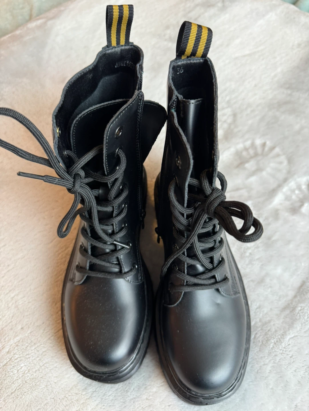 Tulipano Black Combat Boots Size 36 - photo 2