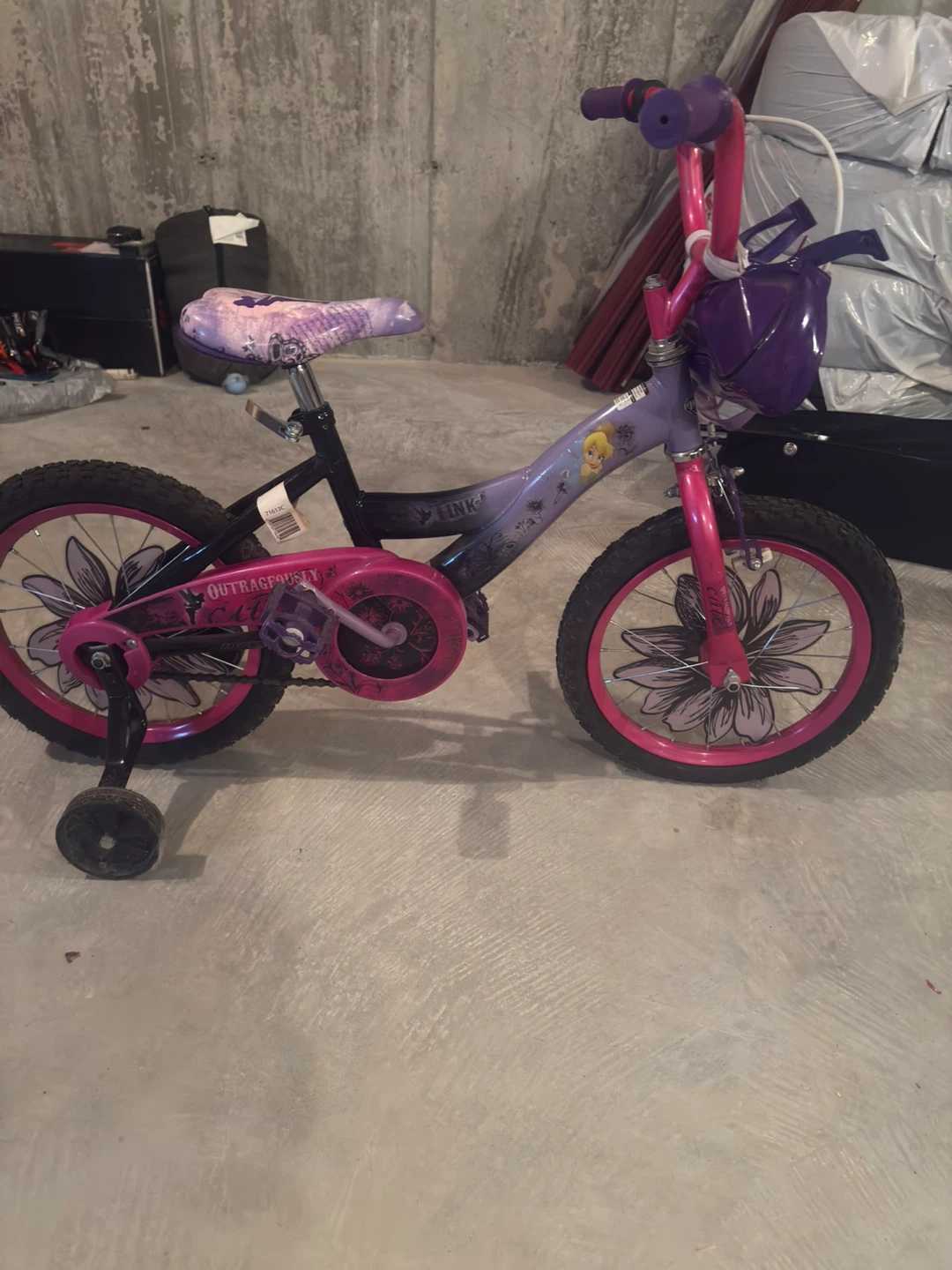 Kids Bike with Training Wheels - Purple/Pink