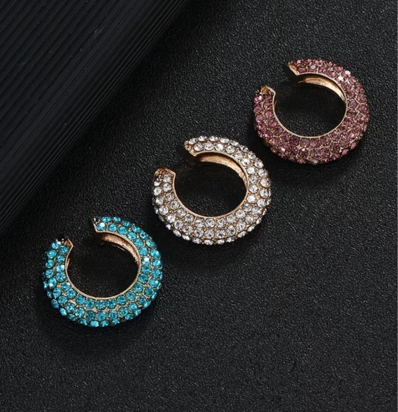 Crystal rhinestone ear cuff set ( 3 pieces) - photo 4