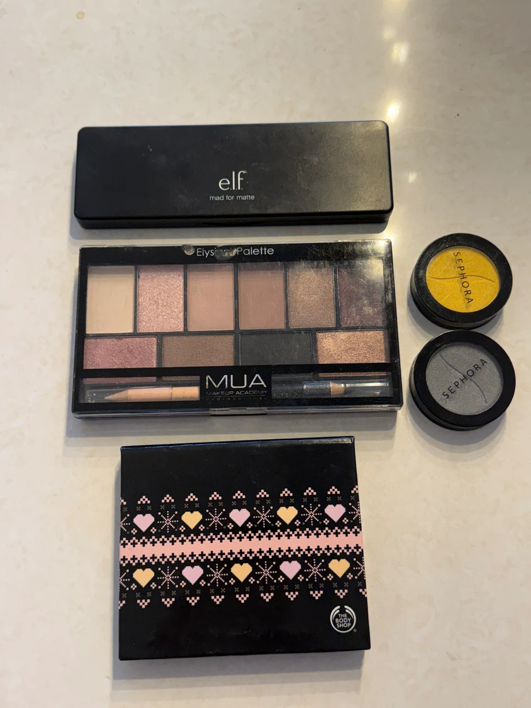 Makeup Palettes Bundle - elf, MUA, The Body Shop, Sephora