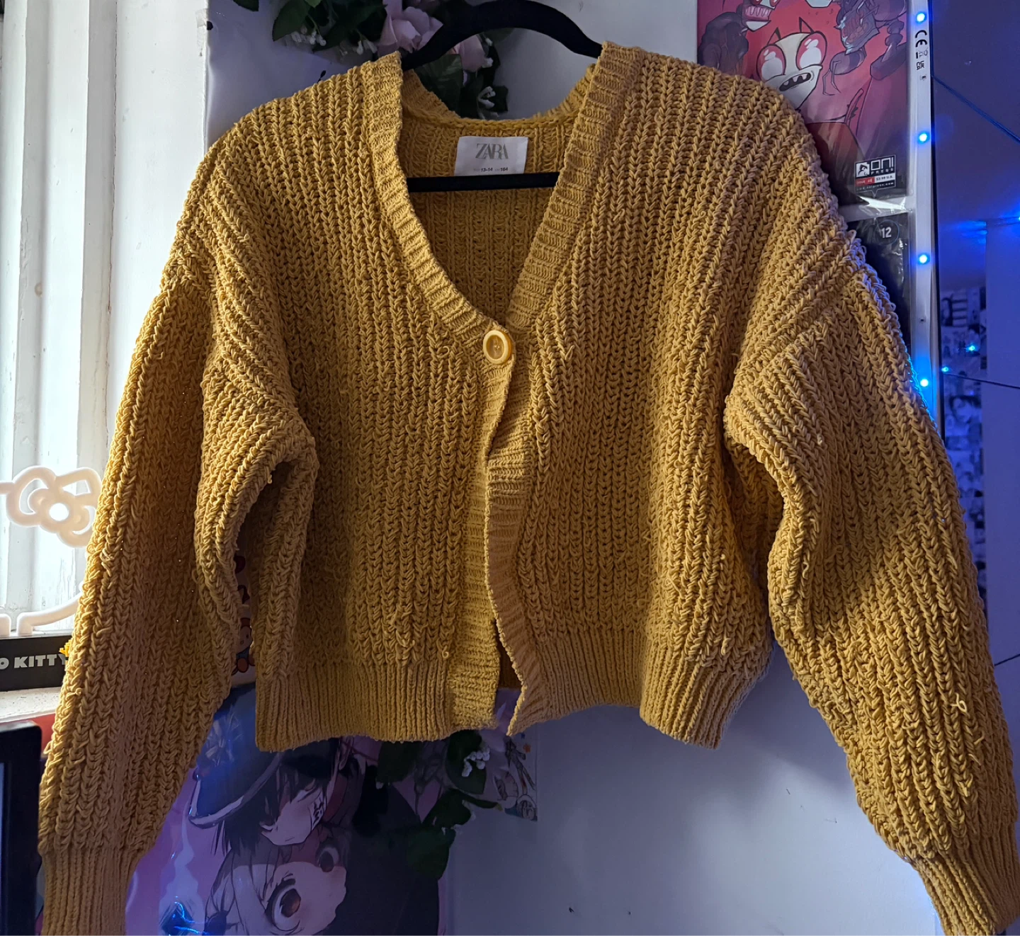 ZARA Yellow Knit Cardigan