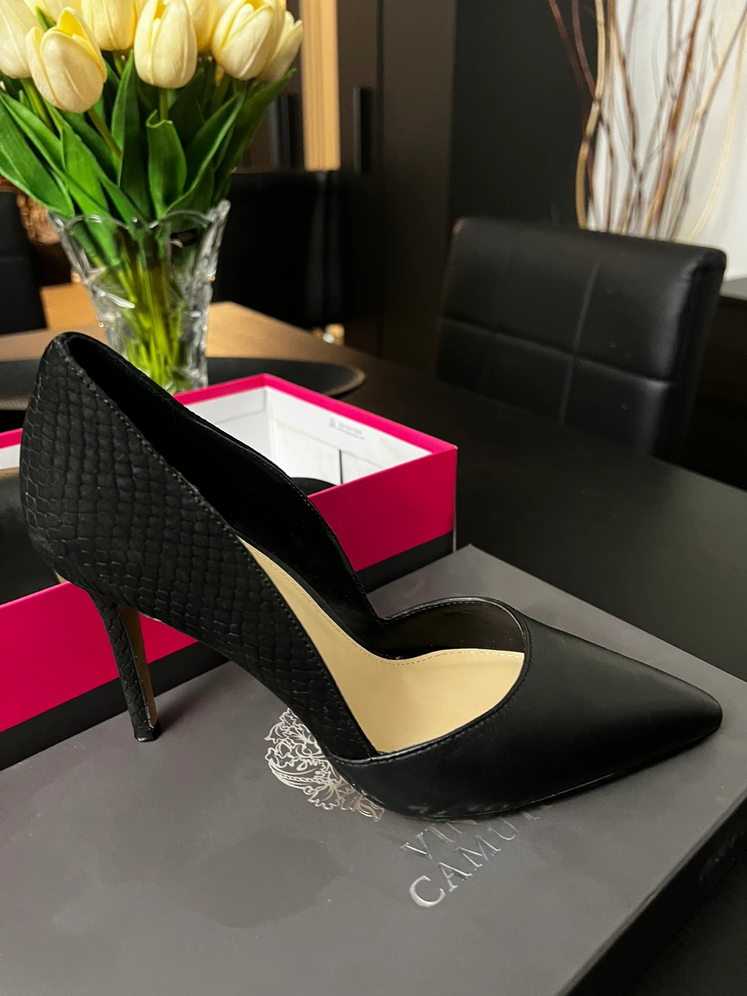 Vince Camuto Black Leather D'Orsay Pumps - photo 2