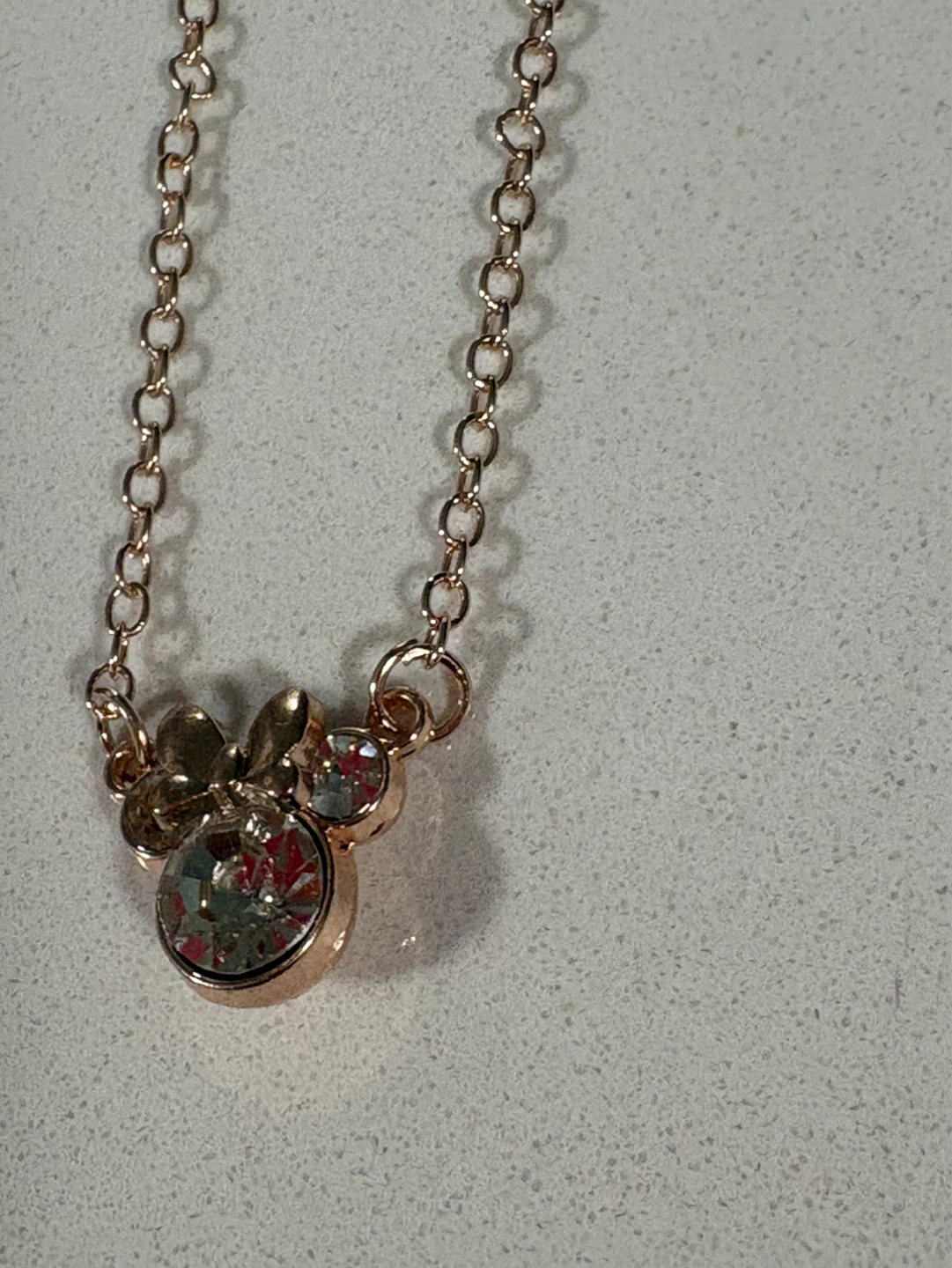 Collier avec pendentif Minnie Mouse plaqué or rose - photo 4