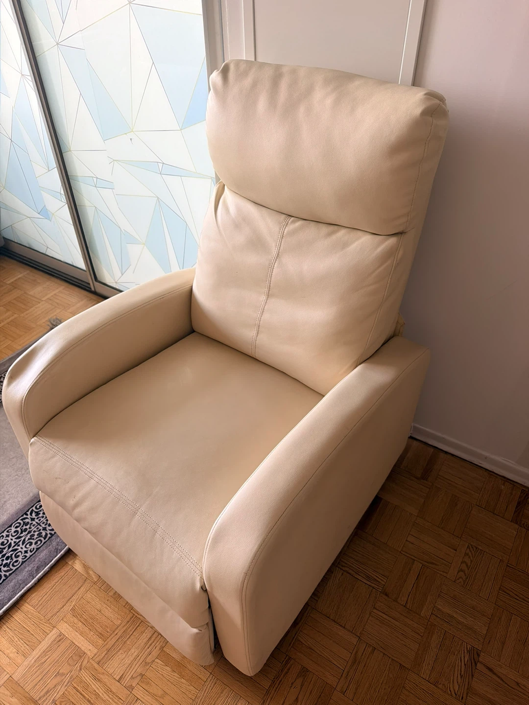 Cream Leather Recliner Chair