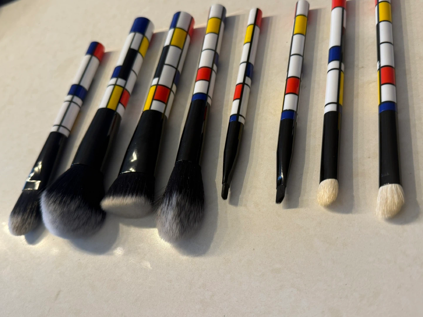 Set of 8 Mondrian-style Makeup Brushes - photo 4