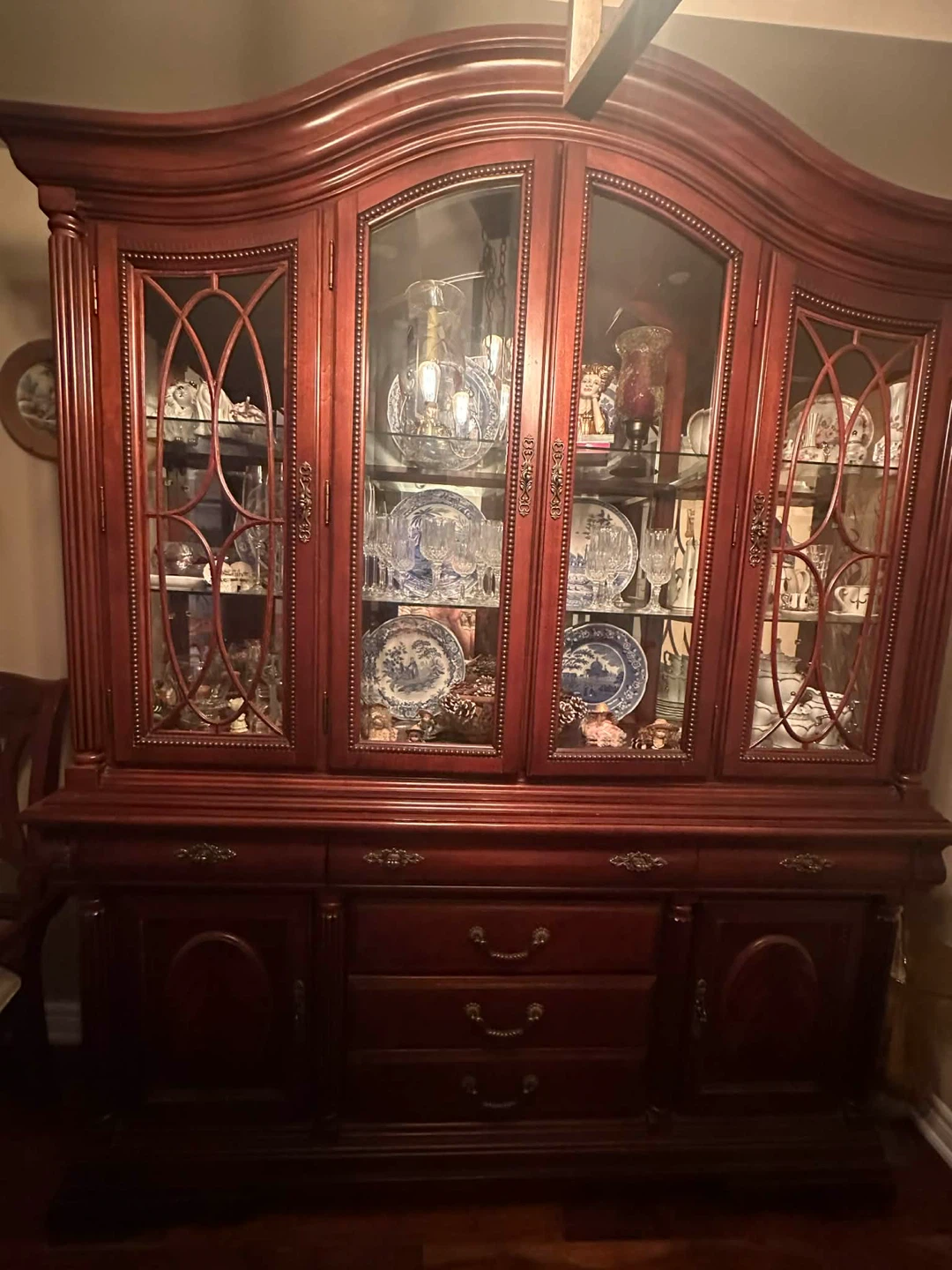 Solid Wood Dining Set with China Cabinet - photo 2